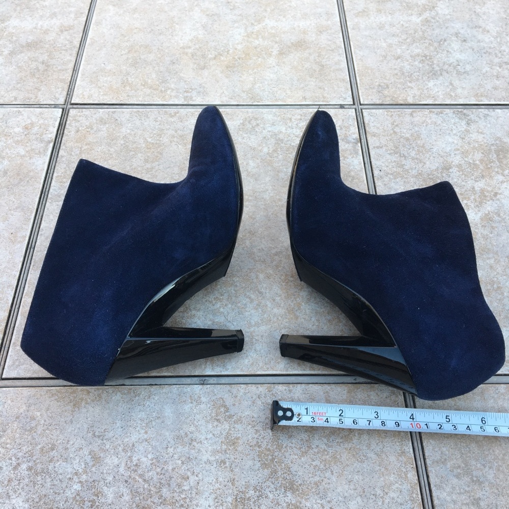 Balenciaga navy suede ankle boots 38 - Picture 9 of 12